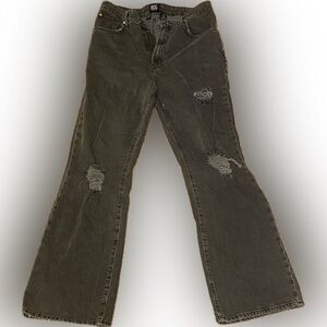 BDG Urban Outfitters Black Distressed Stretch High Rise Flare